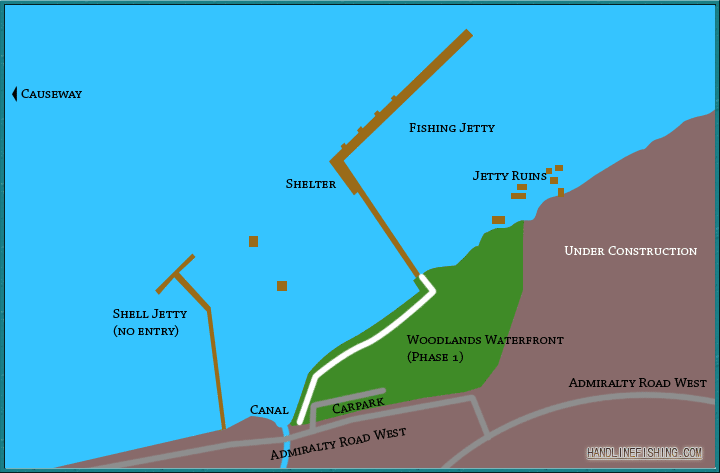 Map of Woodlands Waterfront (not drawn to scale)